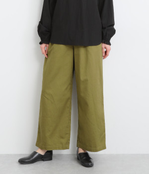 コットン ストレートパンツ(グリーン-ONESIZE)