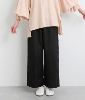 コットン ストレートパンツ(ブラック-ONESIZE)