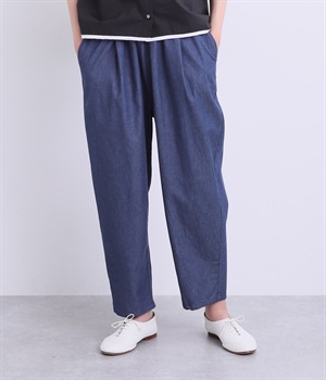 5ozデニム タックテーパードパンツ(ライトインディゴ-ONESIZE)