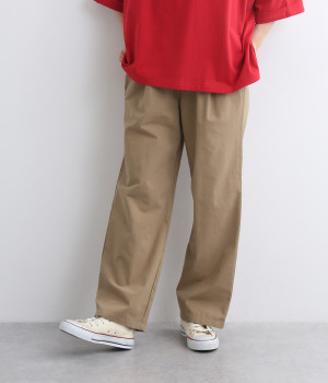 【made in japan】コットン テーパードパンツ(ベージュ-ONESIZE)