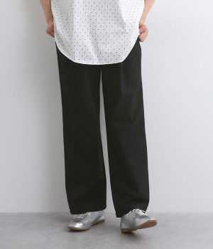 【made in japan】コットン テーパードパンツ(ブラック-ONESIZE)
