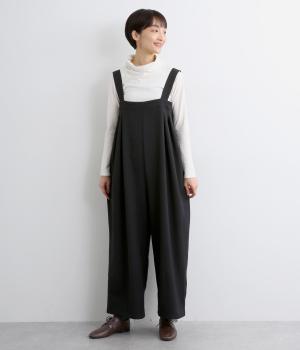 ウールライクポリエステルツイルポリエステルサロペットパンツ