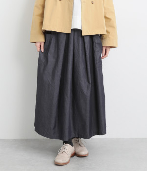 4ozデニム タックスカート(インディゴ-ONESIZE)