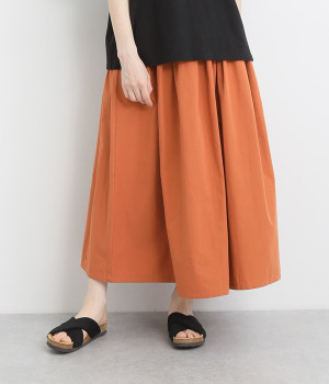 【made in japan】コットン タックスカート(オレンジ-ONESIZE)