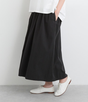 【made in japan】コットン タックスカート(ブラック-ONESIZE)