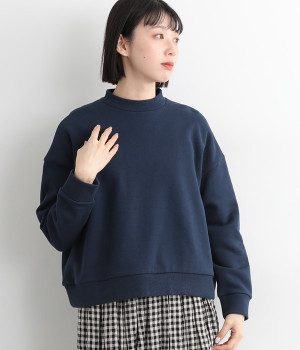 コットン ベーシックスウェットシャツ(ネイビー-ONESIZE)