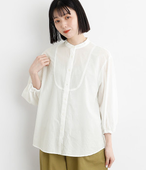 コットン ヨークシャツ(オフホワイト-ONESIZE)