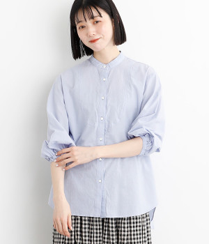 コットン ヨークシャツ(サックス-ONESIZE)
