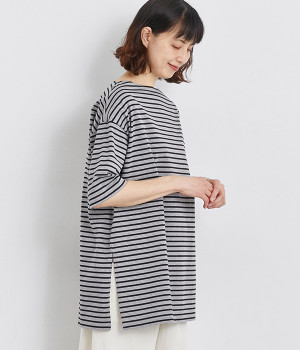 バスクボーダー チュニック(グレー×ブラック-ONESIZE)