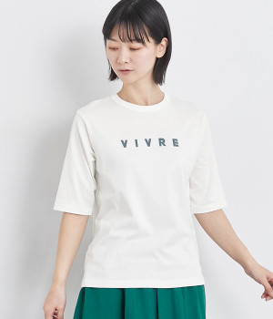 コットン ロゴTシャツ　VIVRE(ホワイト-ONESIZE)
