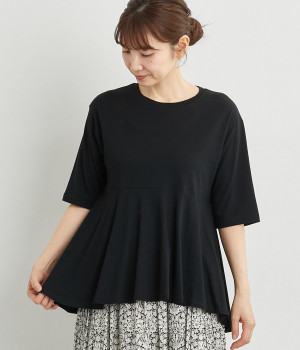 ペプラムプルオーバー(ブラック-ONESIZE)