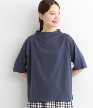 コットン天竺 ガンジーネックプルオーバー(ネイビー-ONESIZE)