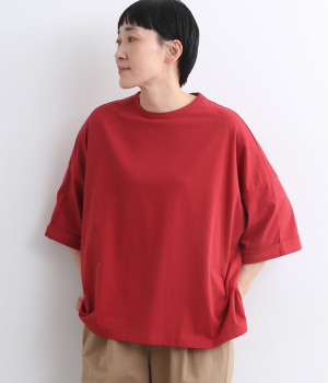 【made in japan】コットン ワイドプルオーバー(レッド-ONESIZE)