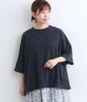 【made in japan】コットン ワイドプルオーバー(ネイビー-ONESIZE)