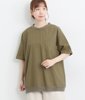 【made in japan】リブBIGプルオーバー(カーキ-ONESIZE)