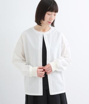 50タイプライターカーディガンスタイルシャツ(オフホワイト-F)