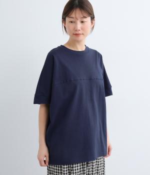 17/18D(空紡糸)天竺キリカエプルオーバー(ネイビー-F)