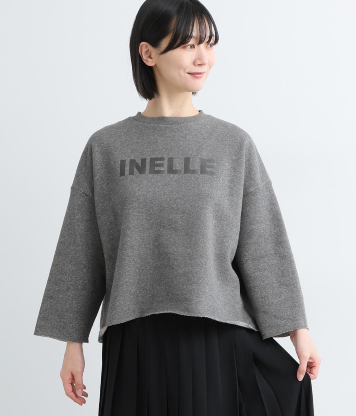 ボンド30/10国産裏毛カットオフロゴプルオーバー(チャコール-F)