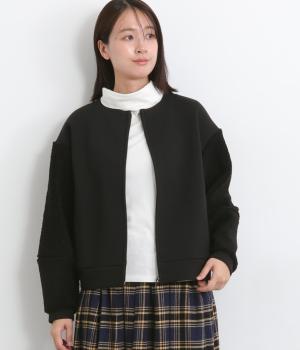 もこもこプードルパイルコンビネーションブルゾン(ブラック-F)