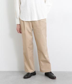 ワンタックストレートパンツ(ベージュ-ONESIZE)