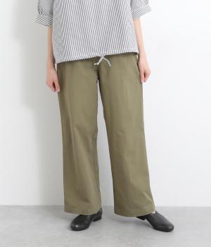 【ink&ESSENCE】ウエストドローコートセミワイドパンツ(カーキ-ONESIZE)