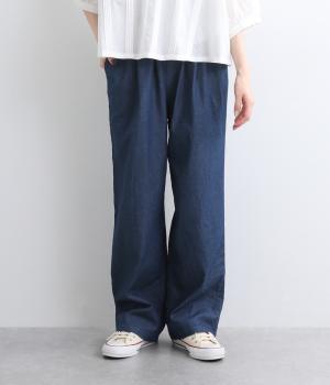 デニムワンタックテーパードパンツ(ライトインディゴ-F)