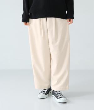 コットンウールデニムワイドテーパードパンツ(キナリ-F)