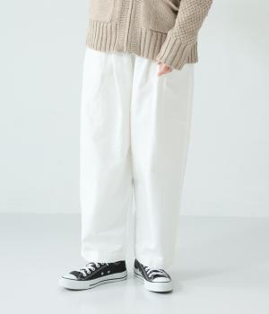 ツイルワイドテーパードパンツ(オフホワイト-F)