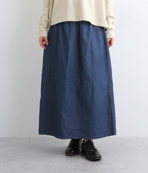 デニムコクーンスカート(ライトインディゴ-F)
