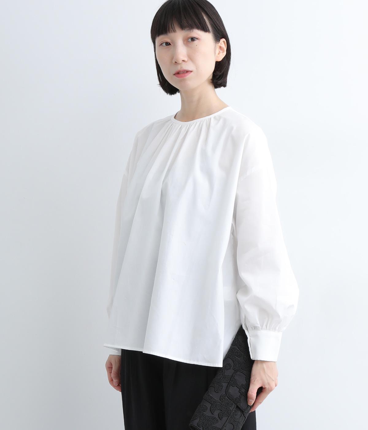 スタンダードギャザーブラウス(オフホワイト-ONESIZE)