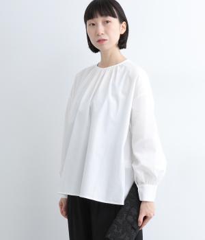 スタンダードギャザーブラウス(オフホワイト-ONESIZE)