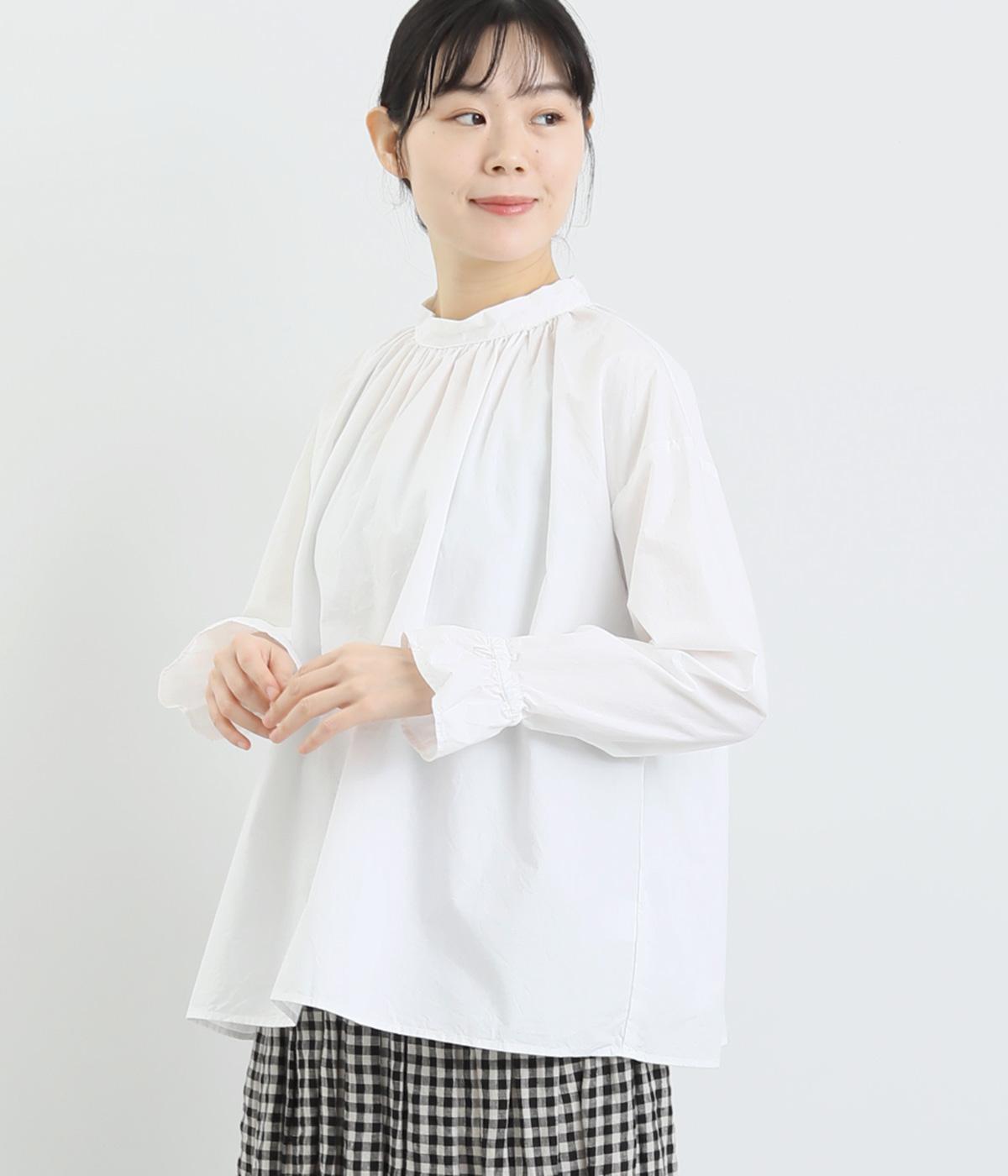 タイプライターギャザーブラウス(オフホワイト-F)