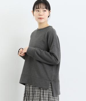 セントラル裏毛エルボーパッチフレンチテリープルオーバー(チャコール-F)