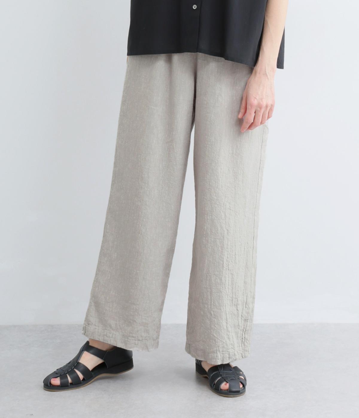 コットンリネンストレートパンツ(ライトグレー-F)