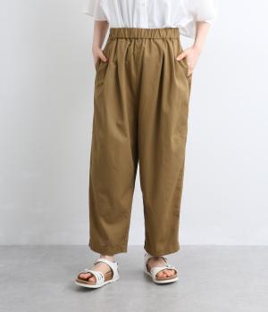 コットンカツラギワイドテーパードパンツ(モカ-F)