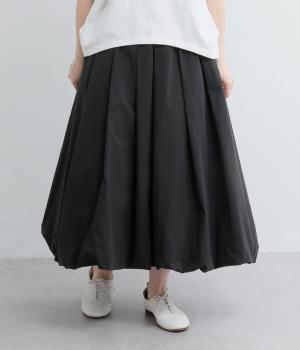コットンツイルバルーンスカート(ブラック-F)