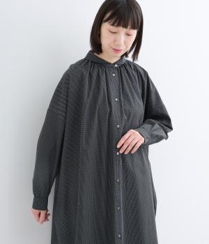 コットンブロードドットパターンプチカラーチュニック