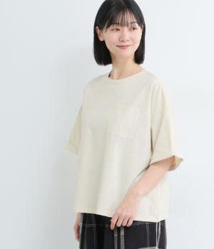 コットンラフィドライ天竺パッチポケットプルオーバー
