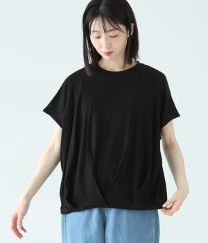 コットンレーヨンタックプルオーバー(ブラック-F)
