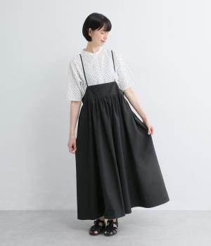 コットンツイルジャンパースカート(ブラック-F)