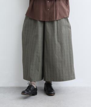 グレンチェックキュロットパンツ（グリーン・F）