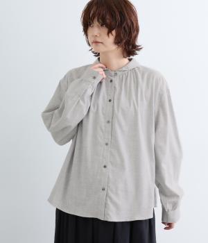 微起毛コットンブラウス（ライトグレー・F）