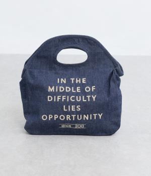 8ozデニムツイルロゴ入りミニバッグ(インディゴ-F)