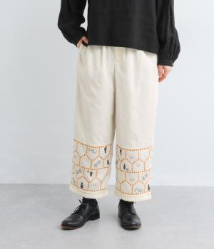 おうち×ネコ　透かし刺繍パンツ