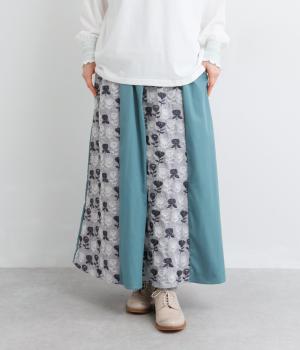 2色北欧花刺繍スカート