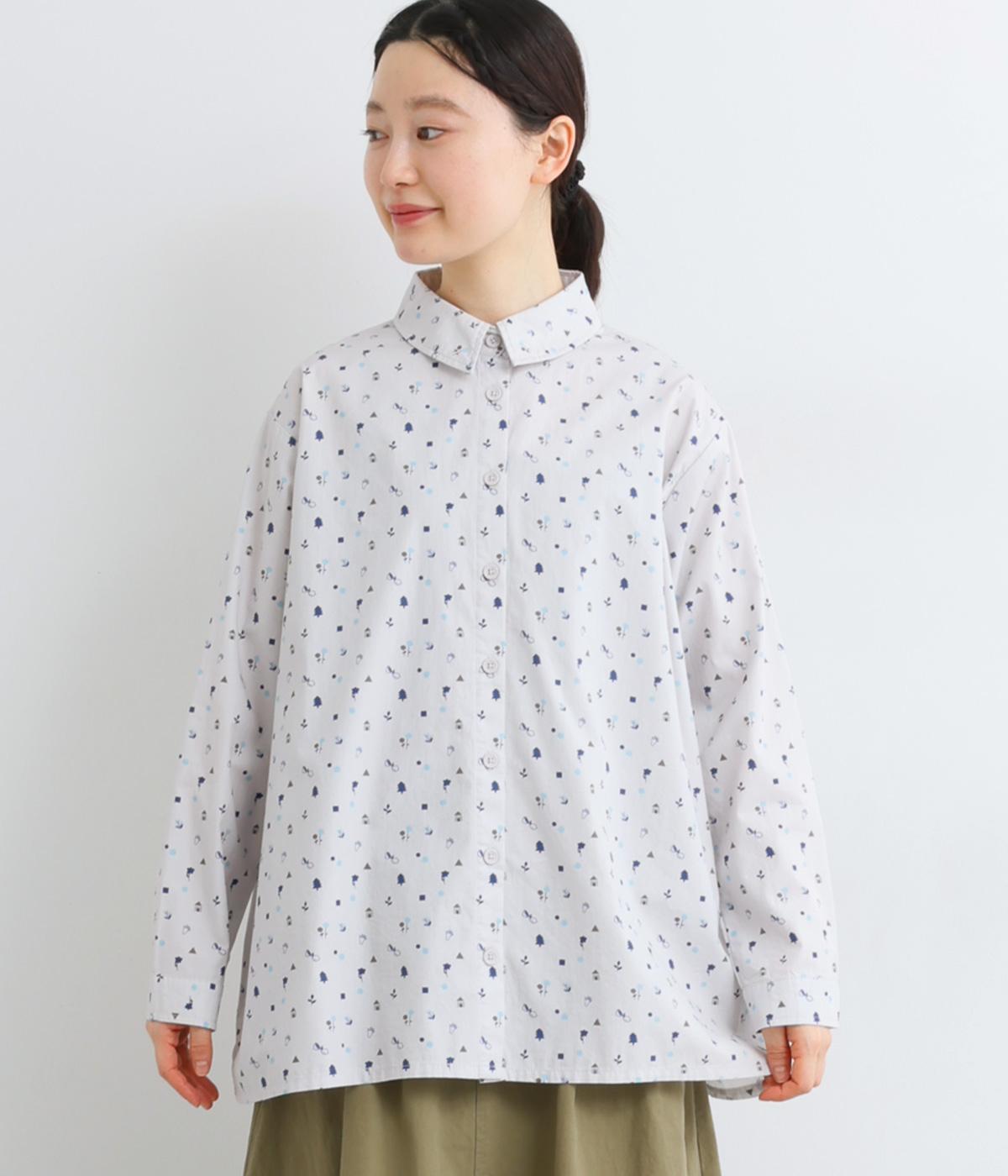 お散歩プリントシャツ(グレー-F)