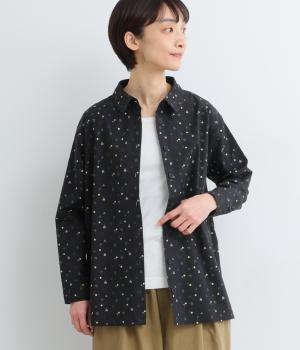 お散歩プリントシャツ(ブラック-F)