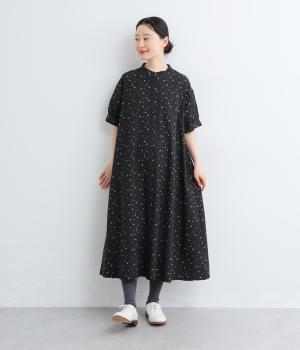 お散歩プリントワンピース(ブラック-F)