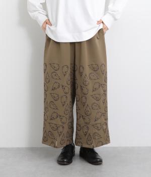 洋なし刺繍スリットパンツ(ベージュ-F)