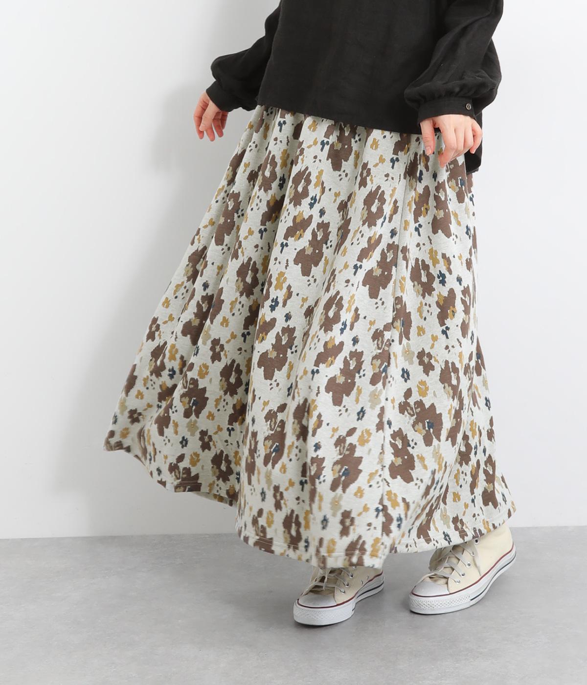 フラワージャカードスカート(アイボリー-F)